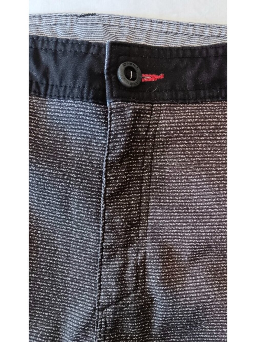 O'Neill Hybrid Board Shorts 32 Gray Black Zipper Pockets Men's Swimsuit - Picture 6 of 13